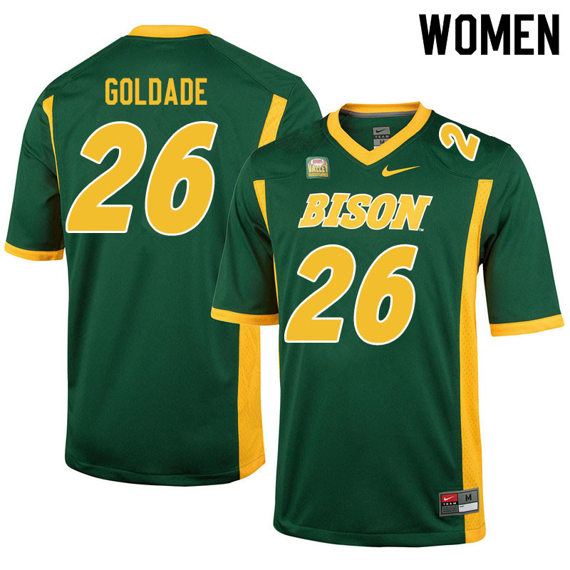 Women #26 Nathan Goldade North Dakota State Bison College Football Jerseys Sale-Green - Click Image to Close